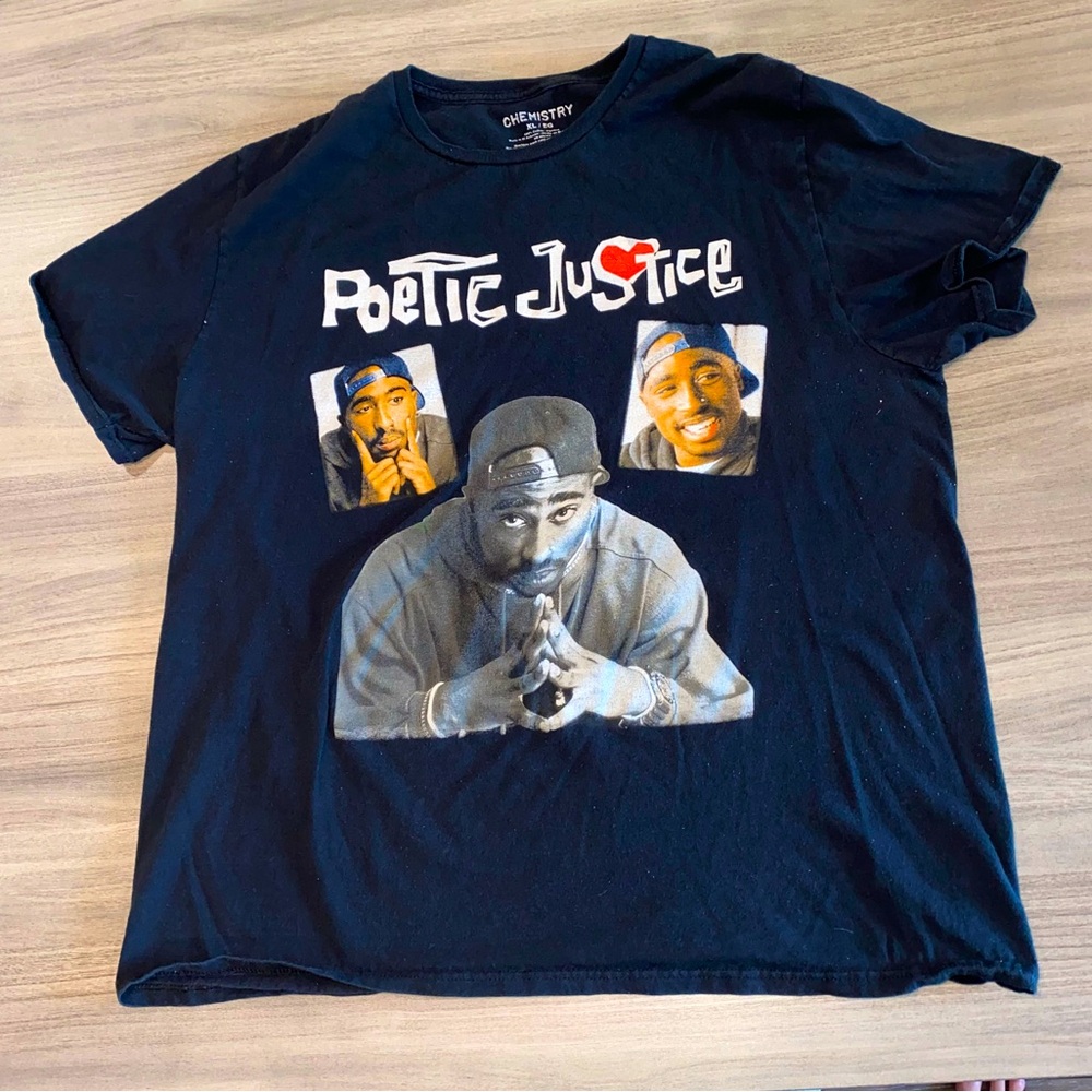 Tupac Black Cotton T-Shirt